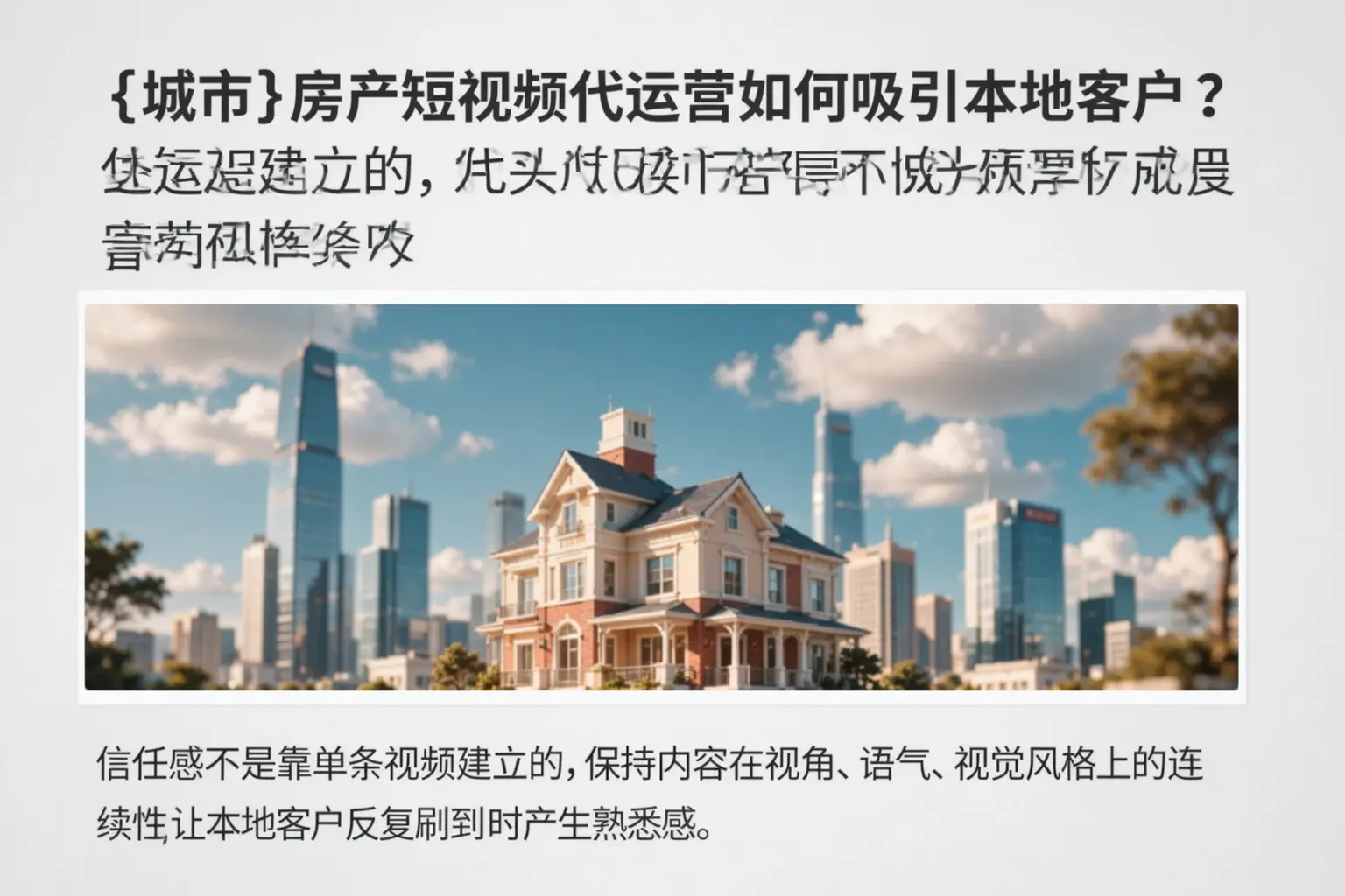 安吉房产短视频代运营如何吸引本地客户？